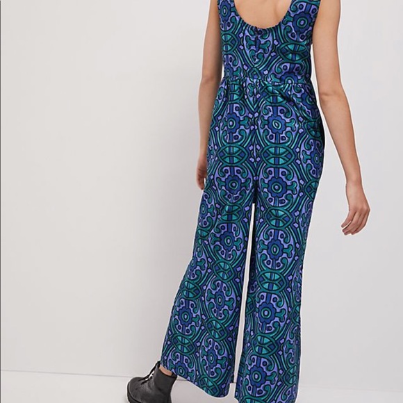 Anthro Bel Kazan Zephyr Wide-Leg Jumpsuit In Blue - Size Medium - Picture 2 of 5